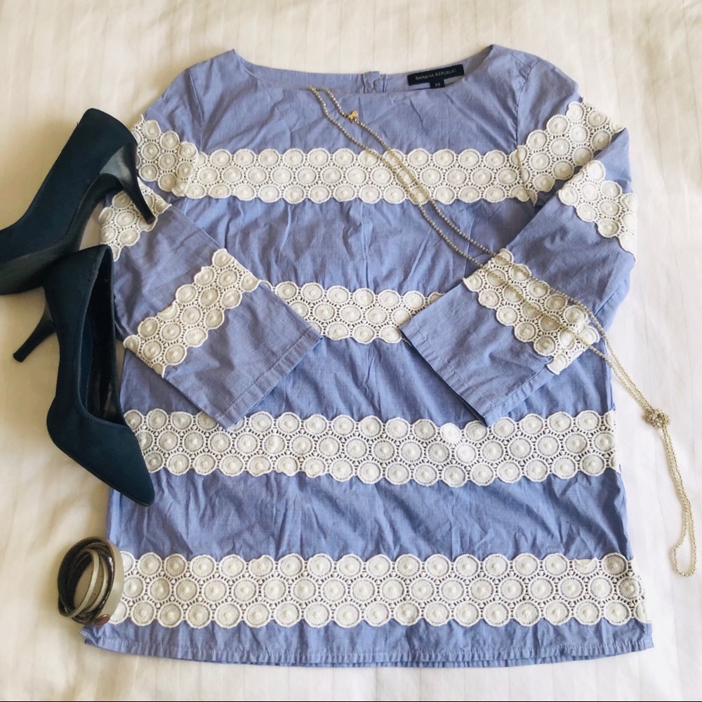 Banana Republic | White & Blue | Tunic